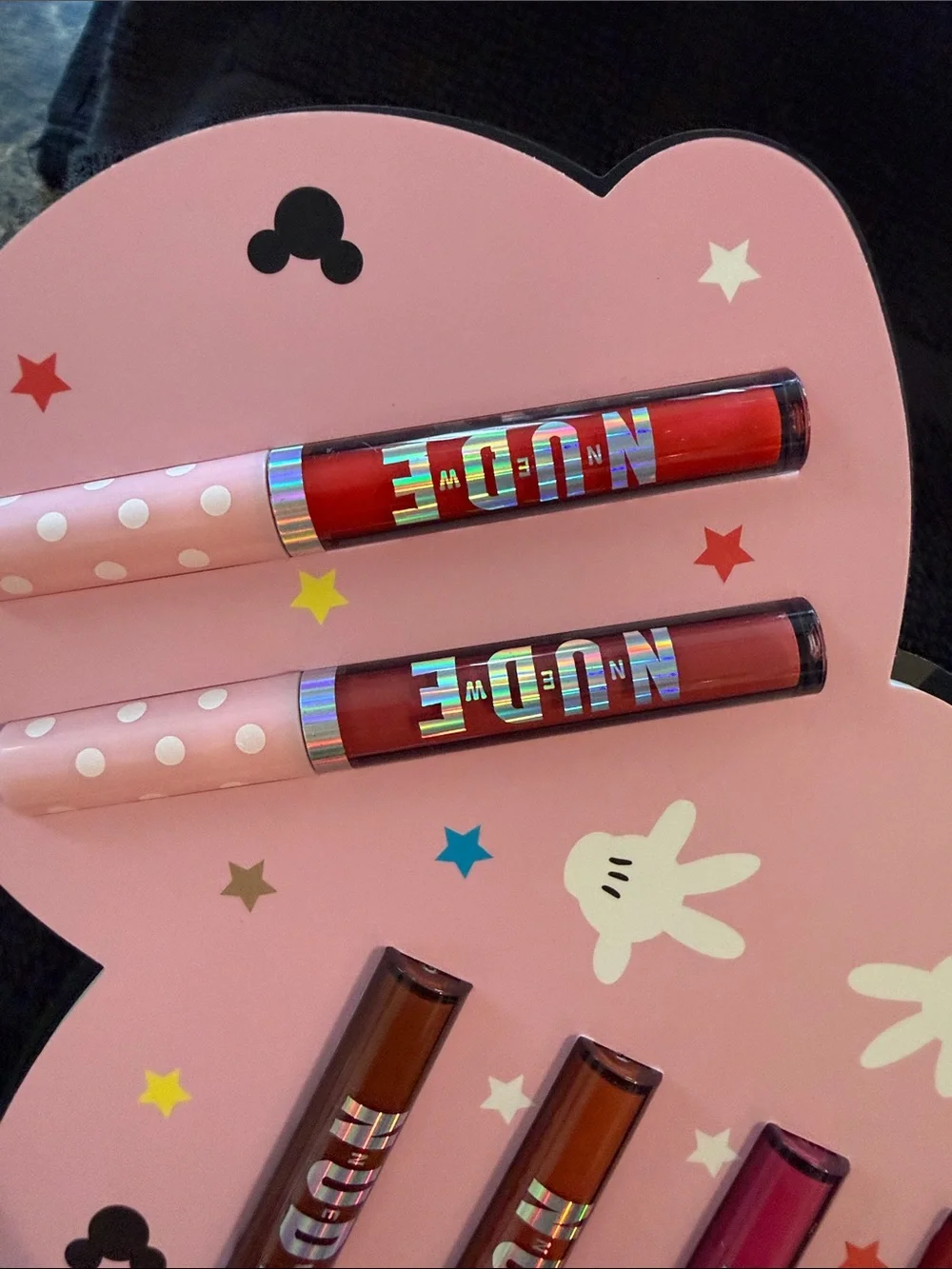 NUDE Lip Gloss & Balm Set — Pink, Red, Brown Shades